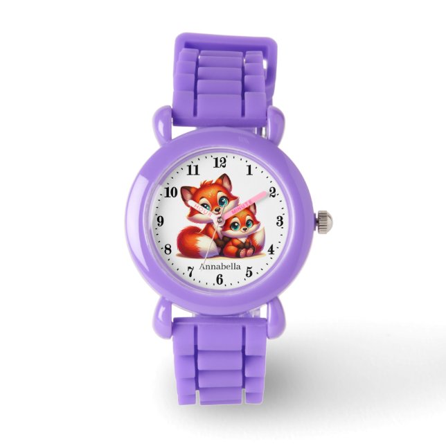 Montre Jolies filles fox amoureux ajouter nom (Recto)