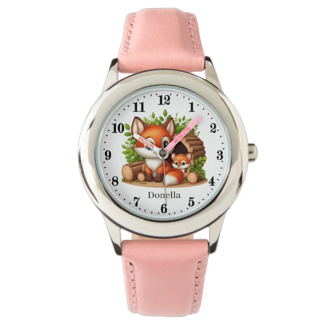 Montre Jolies filles fox amoureux ajouter nom (devant)