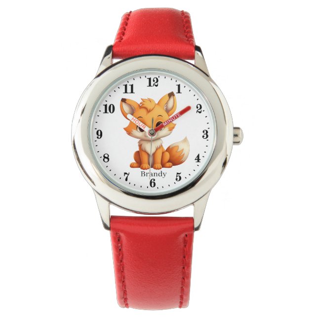 Montre Jolies filles fox amoureux ajouter nom (devant)