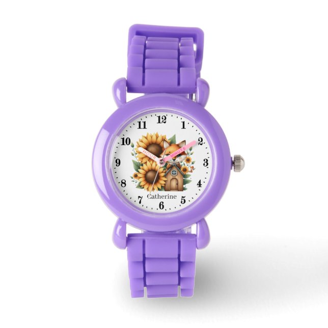 Montre Jolies filles fox amoureux ajouter nom (Recto)