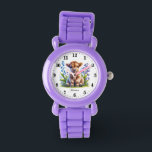 Montre Jolies filles Highland cow ajouter nom<br><div class="desc">Jolies filles Highland vache ajouter nom Watch</div>