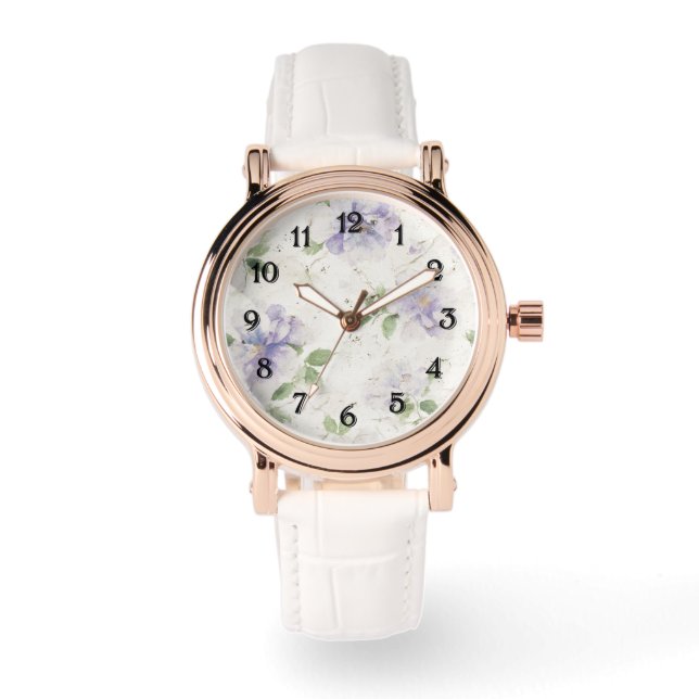 Montre Jolies fleurs de lavande violette (Recto)