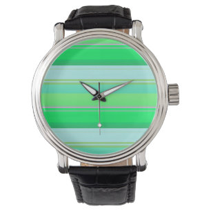 Montre Jolies rayures vert aqua
