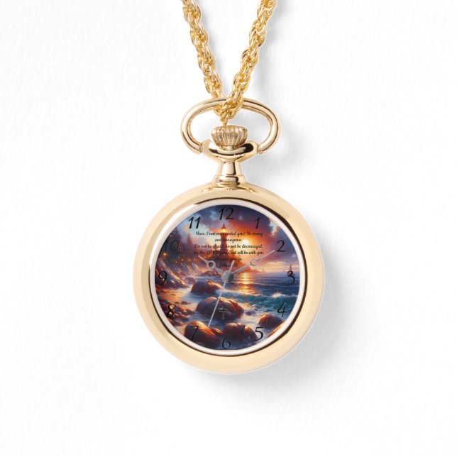 Montre Josué 1:9 : Prière de la foi chrétienne (Recto)