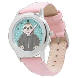 Montre Jote Sloth Motif animal rose enfant