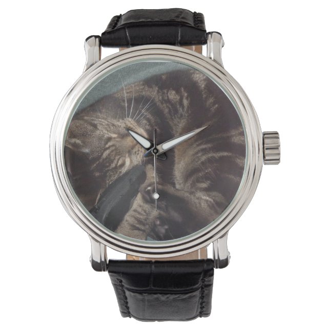 Montre Joueur Dave Noir Cuir Vintage Straped (devant)