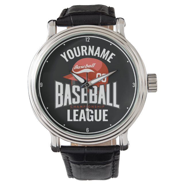 Montre Joueur de baseball personnalisé NOM Équipe Champ C (devant)