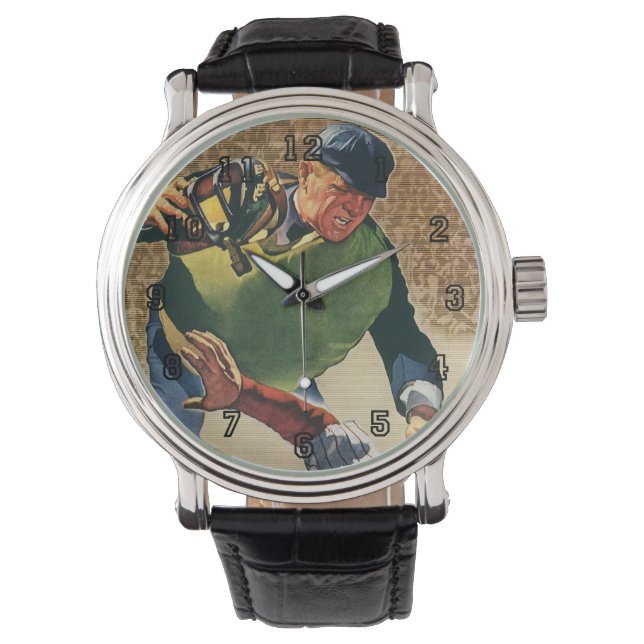Montre Joueur de baseball vintage, juge-arbitre (devant)