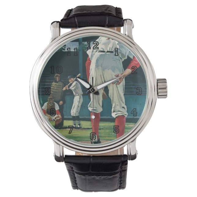 Montre Joueur de baseball vintage sur Mound (devant)