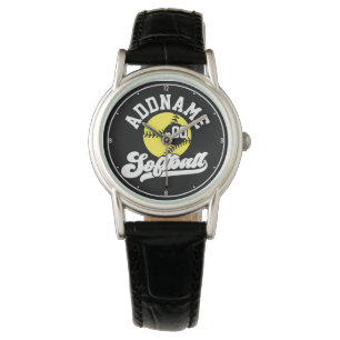Montre Joueur de softball personnalisé AJOUTER LE NOM Équ