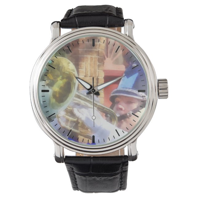 Montre Joueur de trompette dans la bande de Marquage (devant)