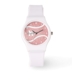 Montre joueuse de tennis rose monogrammed