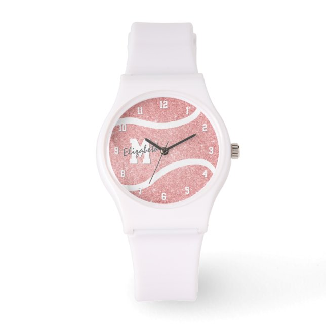 Montre joueuse de tennis rose monogrammed (Recto)
