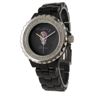 Montre Jour coloré du crâne de sucre floral des morts