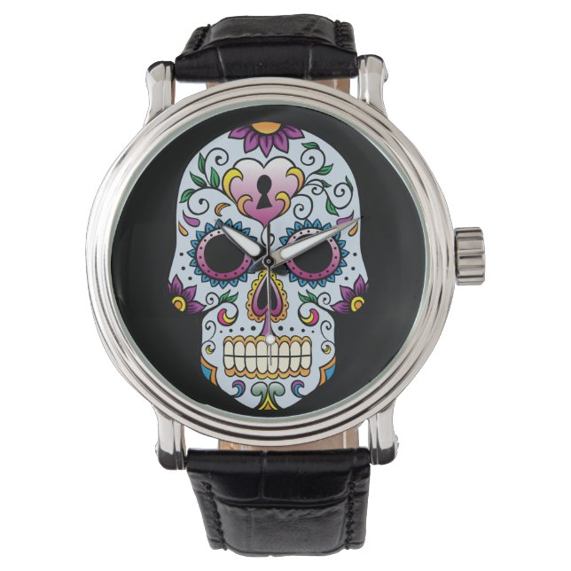Montre Jour de la mort Sugar Skull Blue Watch (devant)