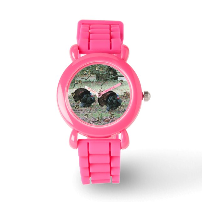 Montre Jour de l'Action de grâce Dindons sauvages dans un (Recto)