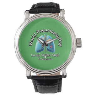 Montre Journée mondiale de la pneumonie. Les Poumons Ont 