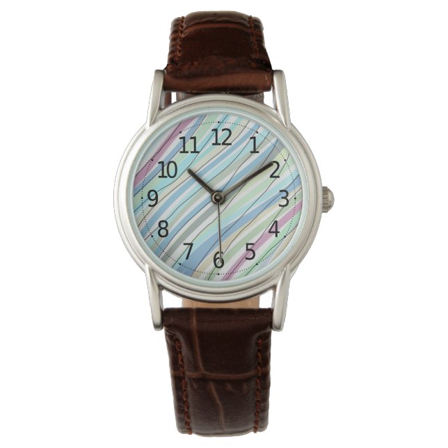 Montre Jovely Pastel Lines Aquarelle Acrylique | (devant)