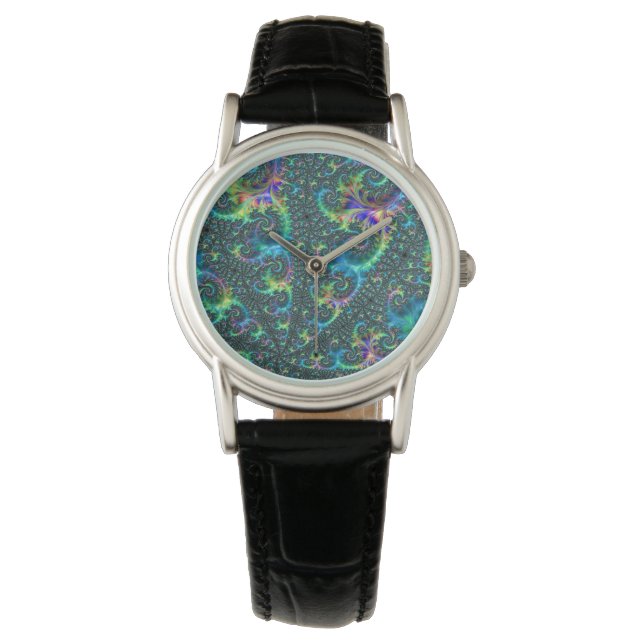 Montre Joyau coloré Tone fractal Spiral Abstrait Art (devant)