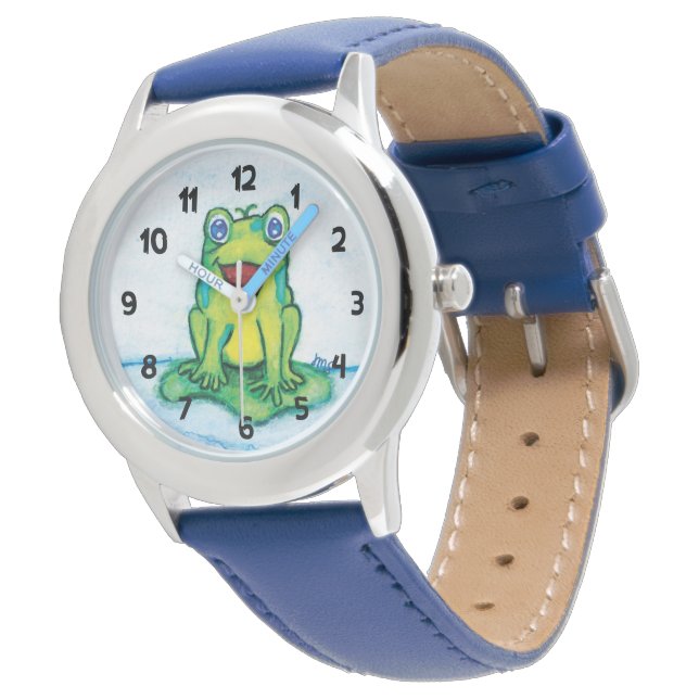Montre Joyeuse grenouille (avec nombre) (Incliné)