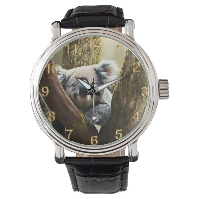 Montre Joyeuse Koala Australienne Dans L'Arbre, Wrist Wat (devant)