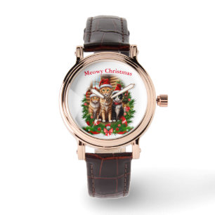 Montre Joyeuses fêtes de Noël Animaux