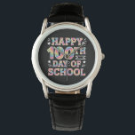 Montre Joyeux 100ème Jour De L'École Tie Dye Arc En Ciel<br><div class="desc">Joyeux 100ème Jour De L'École Tie Dye Arc En Ciel 100 Jours Plus Intelligent</div>