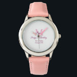 Montre Joyeux 21e Anniversaire rose ajouter nom monogramm<br><div class="desc">belle conception</div>