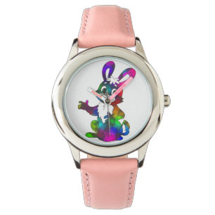 Montre Joyeux Bunny de Pâques joyeux enfants regardent