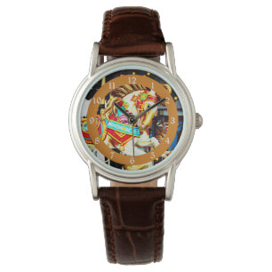 Montre Joyeux lunatiques vont cheval de carrousel de rond