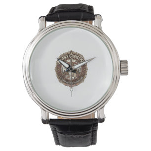 Montre Joyeux Noël Chat Noël Vintage Vector Art S