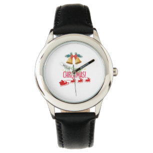Montre Joyeux Noël – Cloches et motif traîneau du Père No