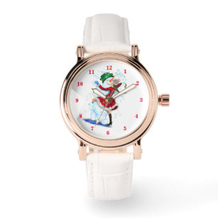 Montre Joyeux Snowman et Fille Dance Tango fête de Noël