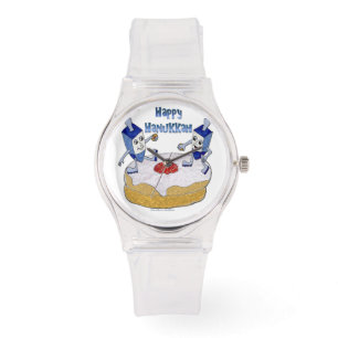 Montre Judaica Happy Hanukkah Dancing Dreidels