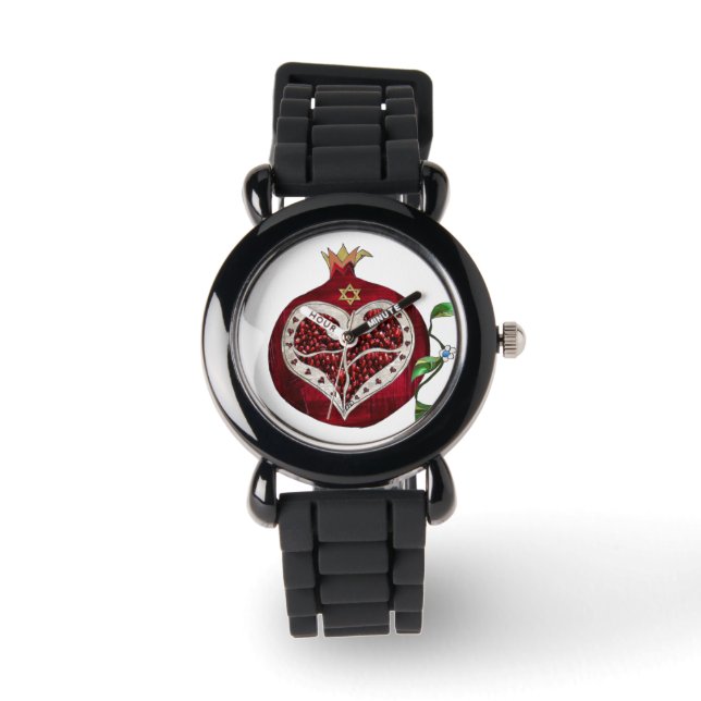 Montre Judaica Pomegranate Heart Hanoukka Rosh Hashanah (Recto)
