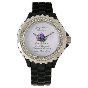 Montre Juillet Mois de naissance Fleur Larkspur Floral Ar