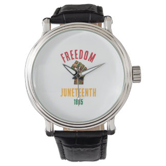 Montre Juneteenth Liberté Vintage 1865 Motif Panafricain