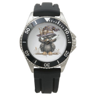 Montre Juste traîner, Corbeau mystérieux et malicieux.