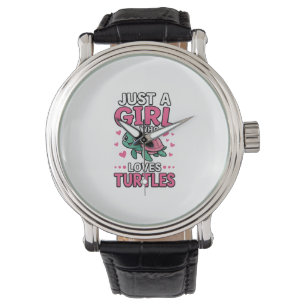 Montre Juste une fille qui aime les tortues Vecteur de to