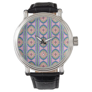 Montre Kaleidoscope Fleurissant Vibrant : Mandala Rose et