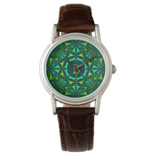 Montre Kaleidoscope Orné Vert Émeraude Monogramme