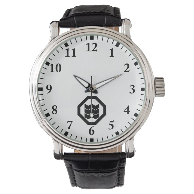 Montre Kanji en forme de retrait pour trois sur plateau (devant)