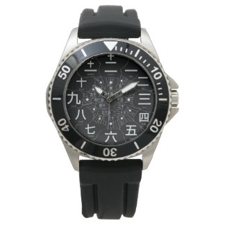 Montre Kanji Japonais de MANGA [face noir 3]