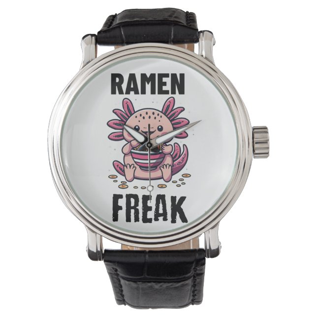 Montre Kawaii Axalotl manger Ramen (devant)