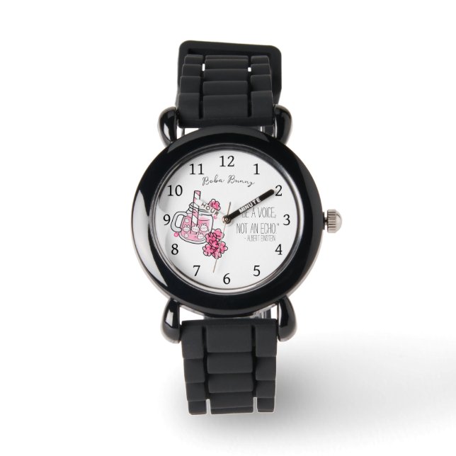 Montre Kawaii et le mignon Boba Bunny parlent haut (Recto)