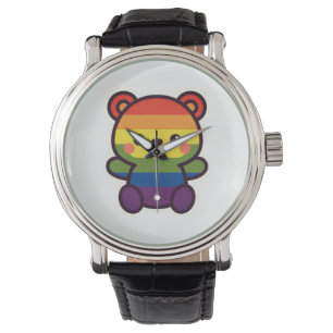 Montre Kawaii Rainbow Teddy - Un joli jeu LGBTQ+ Pride