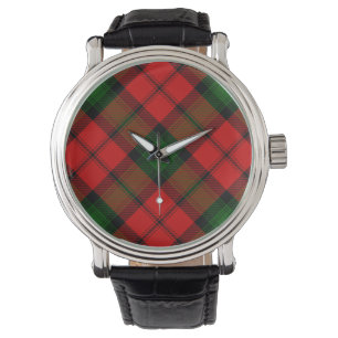 Montre Kerr tartan rouge vert plaid