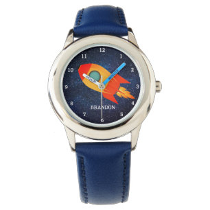 Montre Kids Boys Rocket Space Blue Astronaut Nom