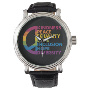 Montre Kindness Peace Equality Love Inclusion Hope Divers
