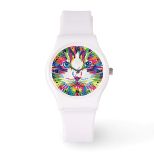 Montre Kitten Chat Visage Prismatique Design-21908
